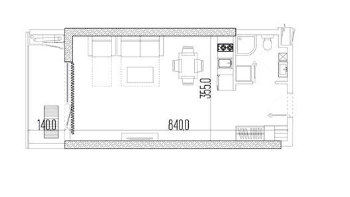 Studio, 34.7 m², Floor 35