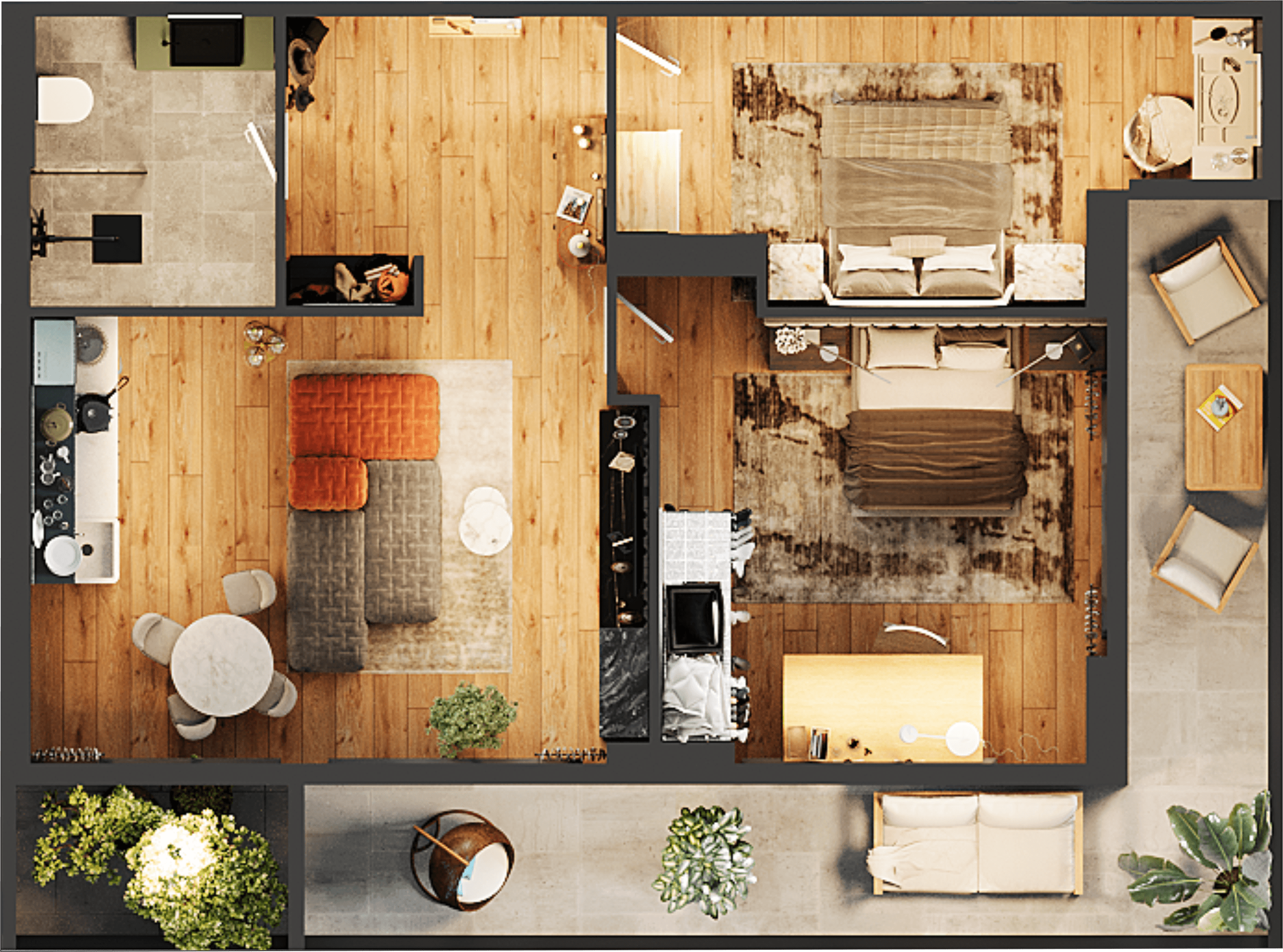 三居室, 101 m²