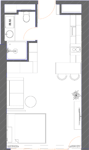 {{roomApartmentOrStudio}}, 39.69 მ², 23 სართული, 7th Heaven Residence ბათუმში