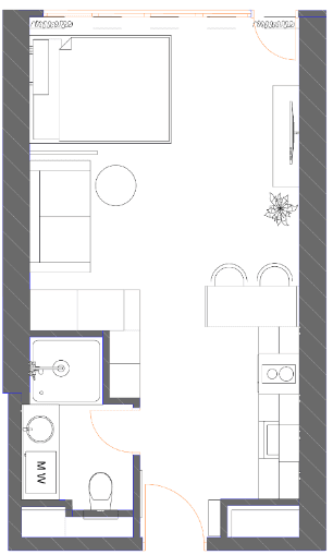 Studio, 34.9 m², of 25