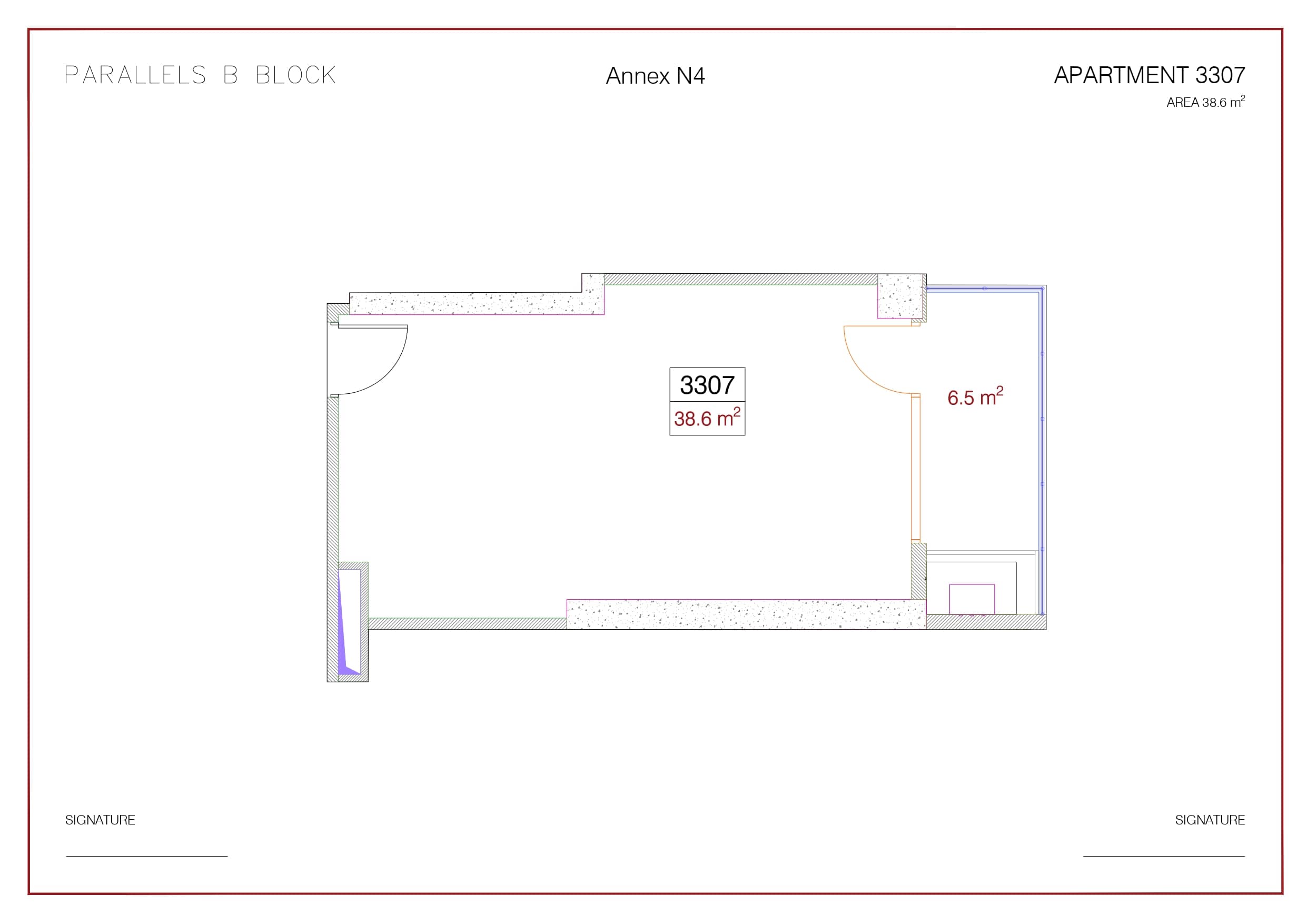 Студия, 38.6 м²