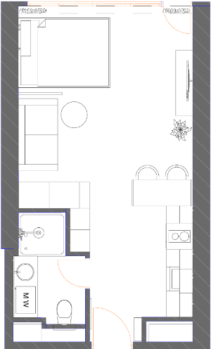Studio, 34.9 m², of 38