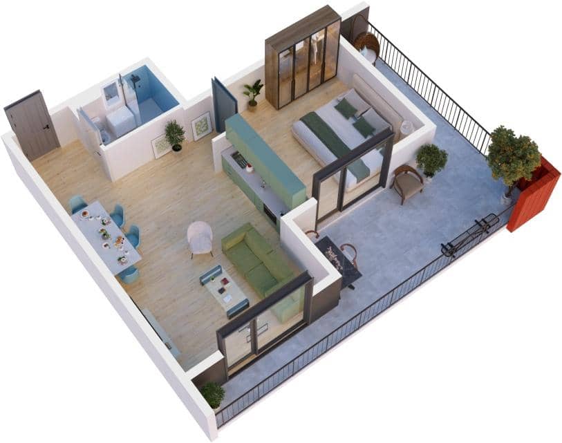 1-комн., 77.4 м²