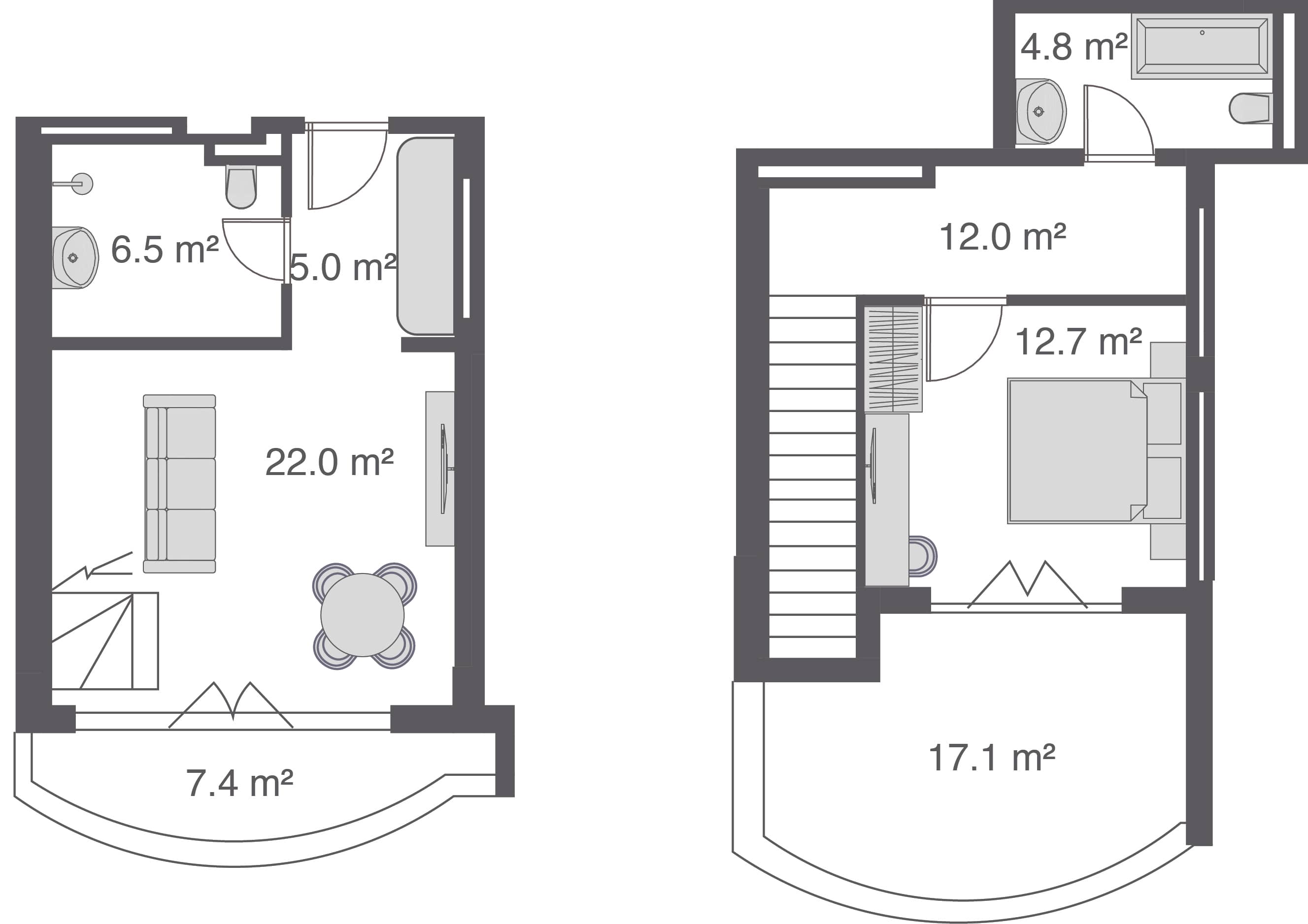 2-комн, 87.5 м², этаж 4