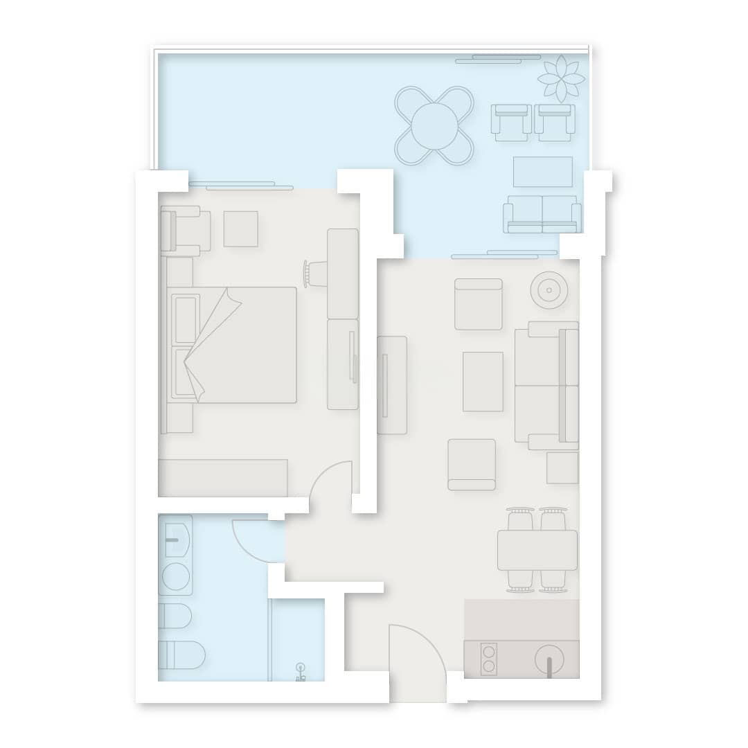 {{roomApartmentOrStudio}}, 65.95 მ², 18 სართული, Dreamland Oasis ბათუმში