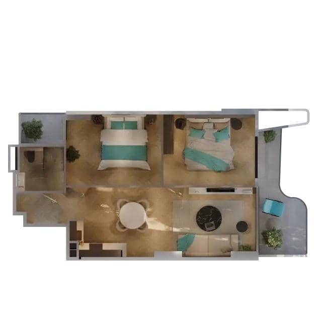 2-room, 64.5 m²