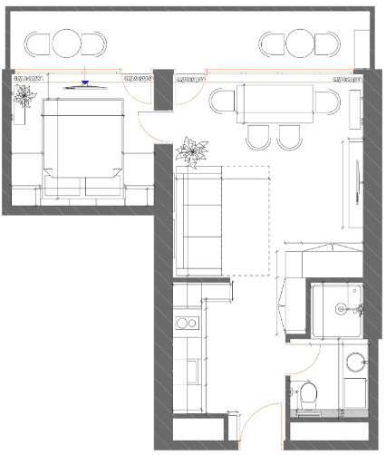 {{roomApartmentOrStudio}}, 48.46 მ², 40 სართული, 7th Heaven Residence ბათუმში