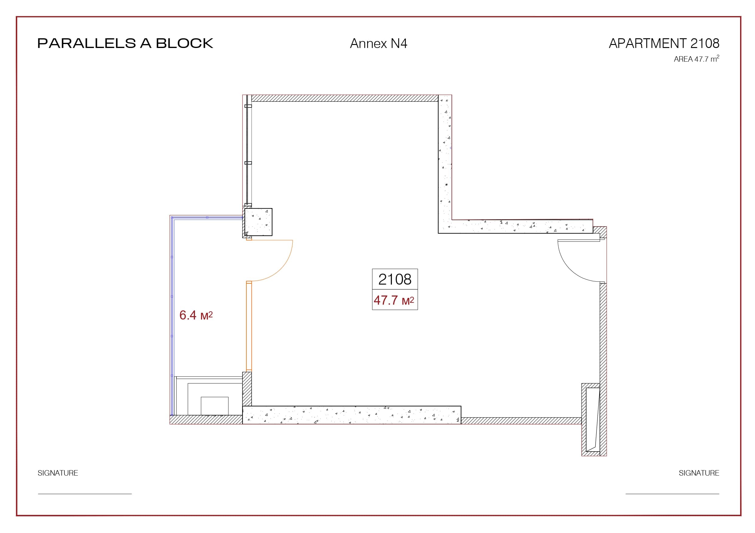 一居室, 47.7 m²