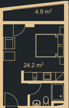 {{roomApartmentOrStudio}}, 69.7 მ², 12 სართული, Green Side Gonio ბათუმში