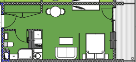 {{roomApartmentOrStudio}}, 37.18 m², 14 floor, Palm Residence in Batumi