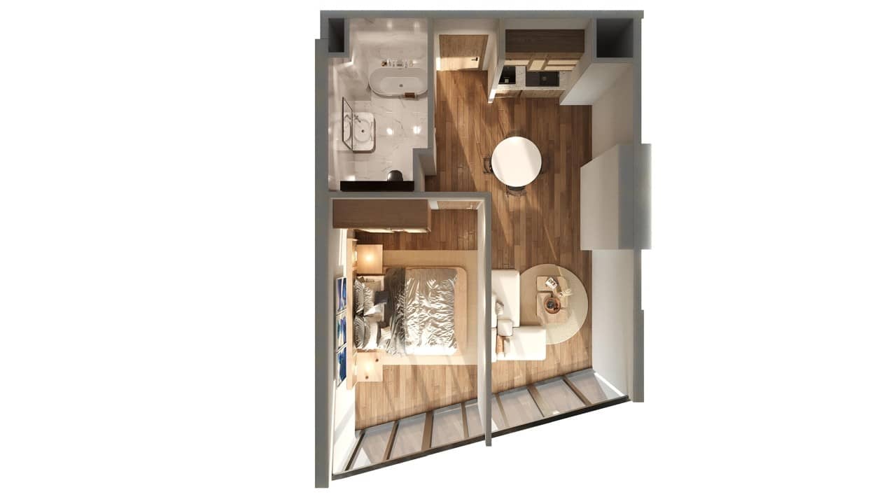 1-room, 48.9 m²