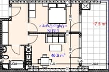 {{roomApartmentOrStudio}}, 64.1 м², 13 этаж в ЖК "Aquapark Residence"