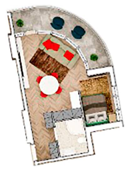 {{roomApartmentOrStudio}}, 44 m², 14 floor, Kolos in Batumi