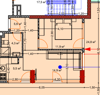 2-комн, 68.7 м², этаж 6