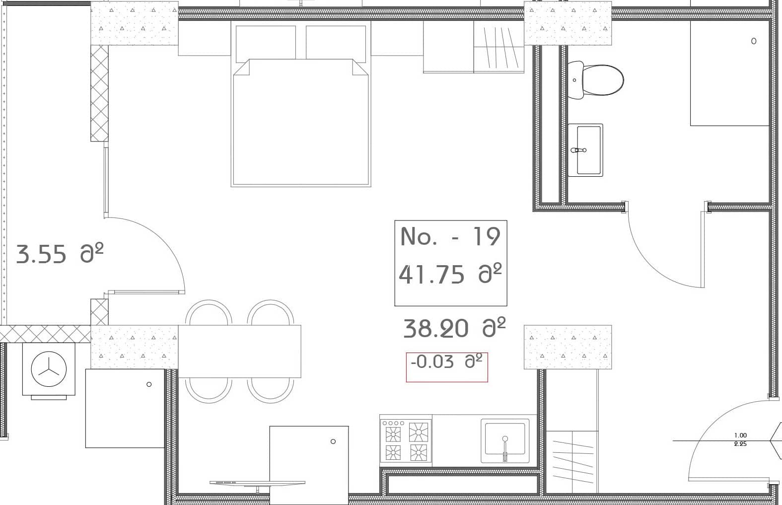 {{roomApartmentOrStudio}}, 41.75 м², 15 этаж в ЖК "Mardi Aquapark Wellness Resort"