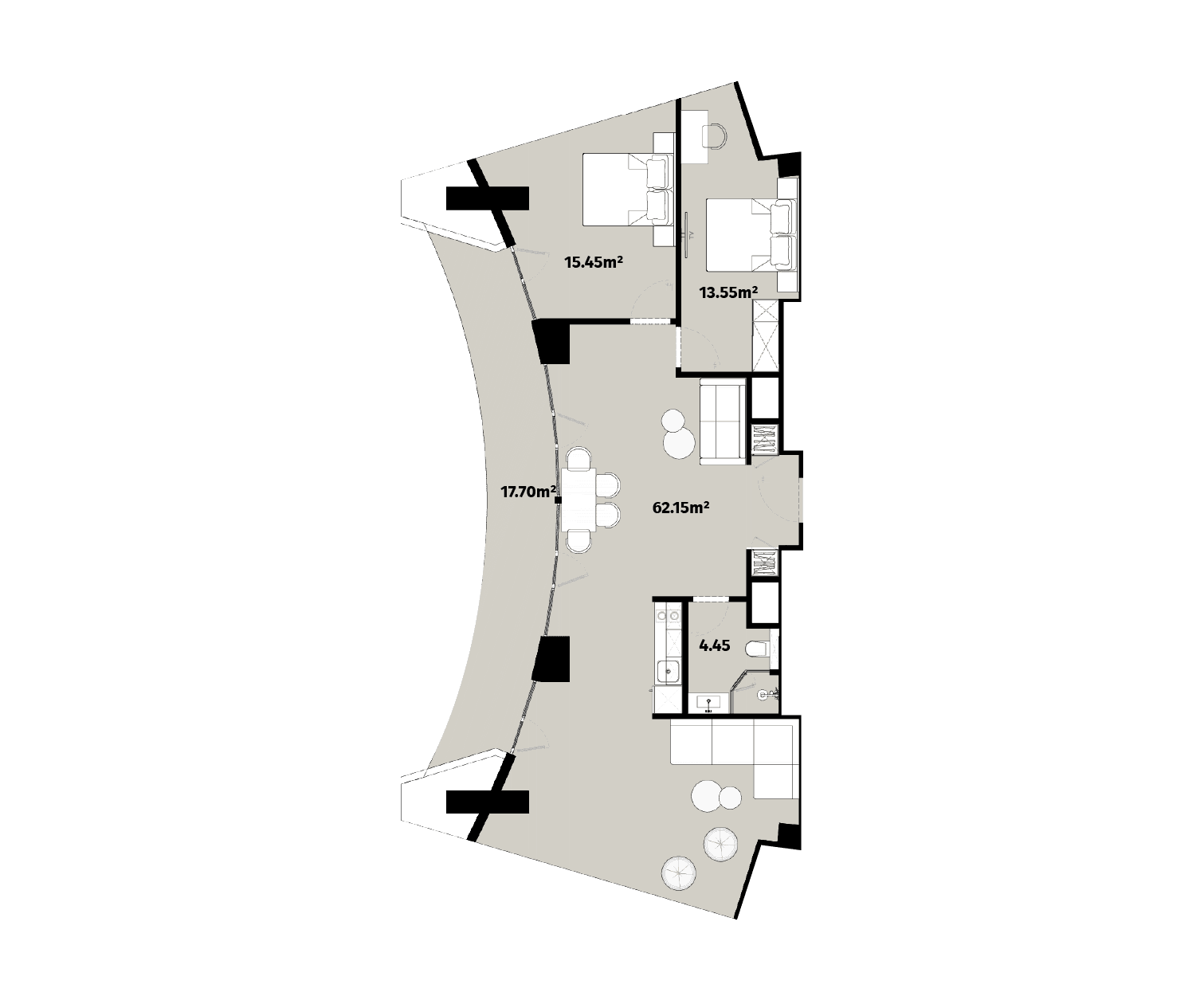 {{roomApartmentOrStudio}}, 113.3 მ², 44 სართული, Alliance Centropolis ბათუმში
