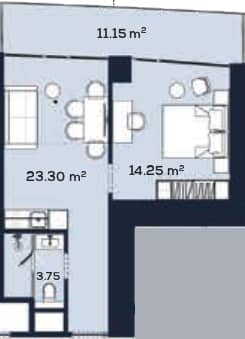 {{roomApartmentOrStudio}}, 52.45 მ², 48 სართული, Alliance Centropolis ბათუმში