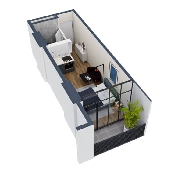 {{roomApartmentOrStudio}}, 27.9 m², 19 floor, La Batumi Familia in Batumi