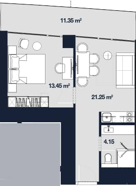 {{roomApartmentOrStudio}}, 50.2 მ², 50 სართული, Alliance Centropolis ბათუმში