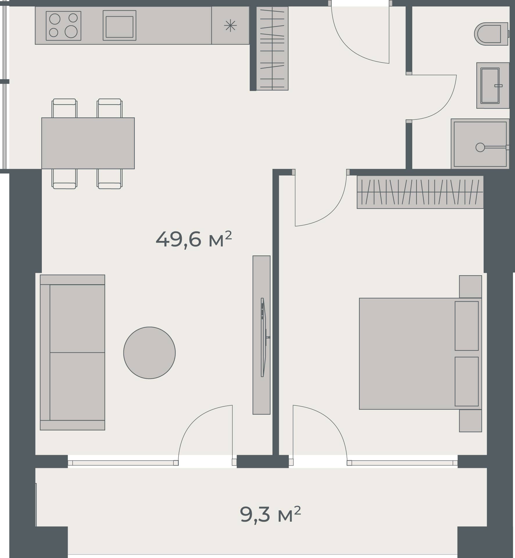 {{roomApartmentOrStudio}}, 58.9 მ², 35 სართული, One ბათუმში