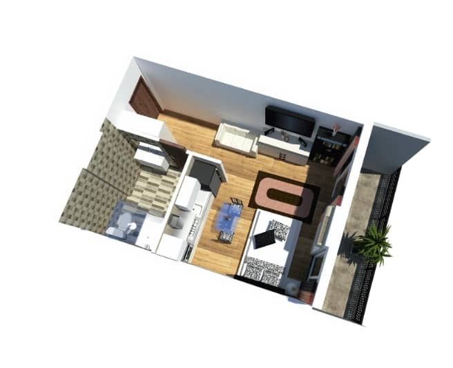 სტუდიო, 36.4 მ², სართული 11