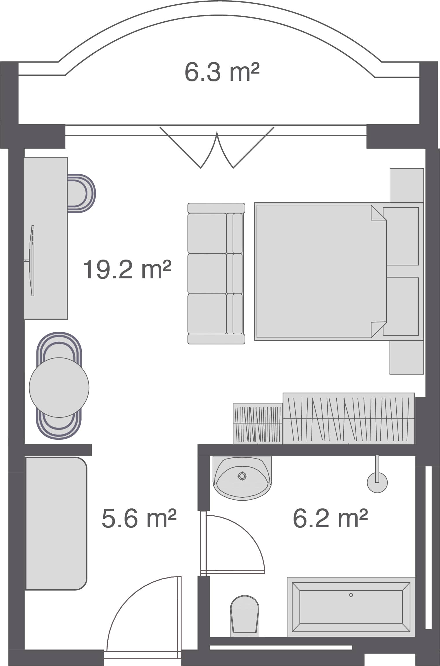 {{roomApartmentOrStudio}}, 37.3 м², 4 этаж в ЖК "Wyndham Grand Family Club"