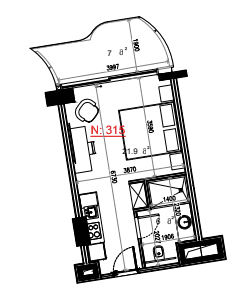 {{roomApartmentOrStudio}}, 34.88 м², 3 этаж в ЖК "Next Collection"