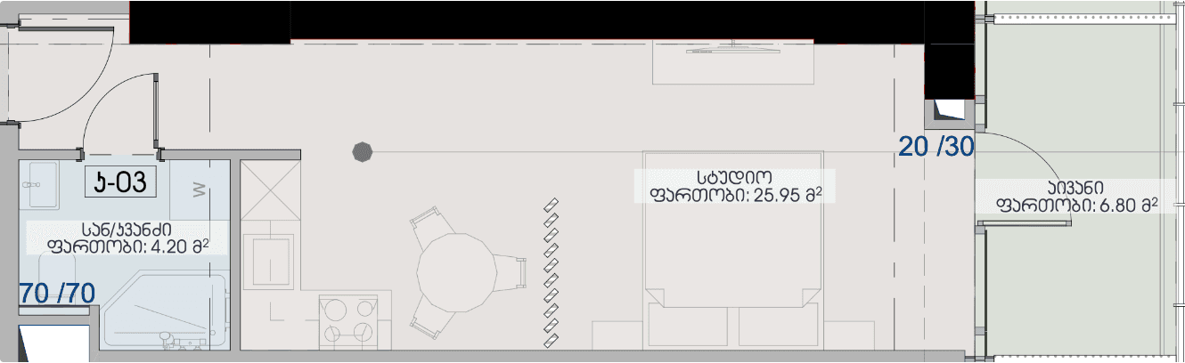 Студия, 37 м², этаж 37