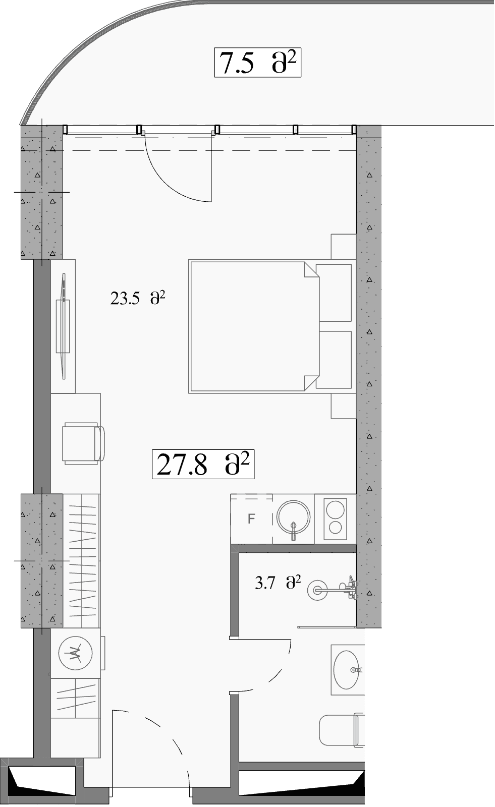 Studio, 35.3 m²