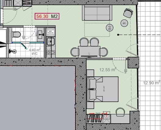 {{roomApartmentOrStudio}}, 56.3 მ², 47 სართული, Alliance Centropolis ბათუმში