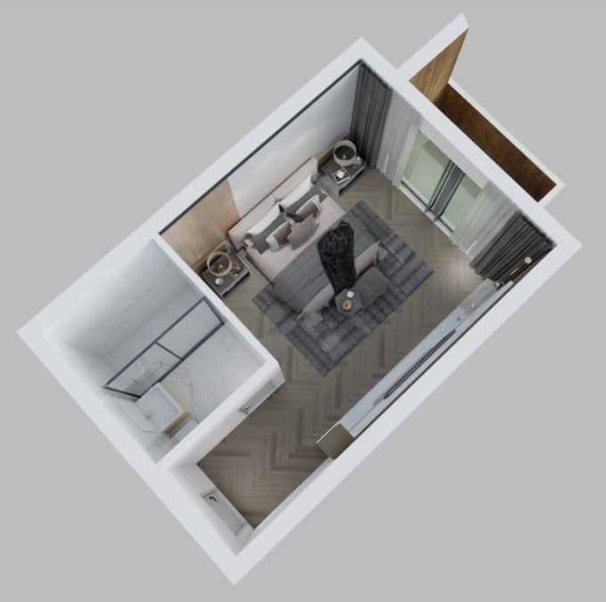 {{roomApartmentOrStudio}}, 26.28 მ², 4 სართული, Sfero Garden ბათუმში