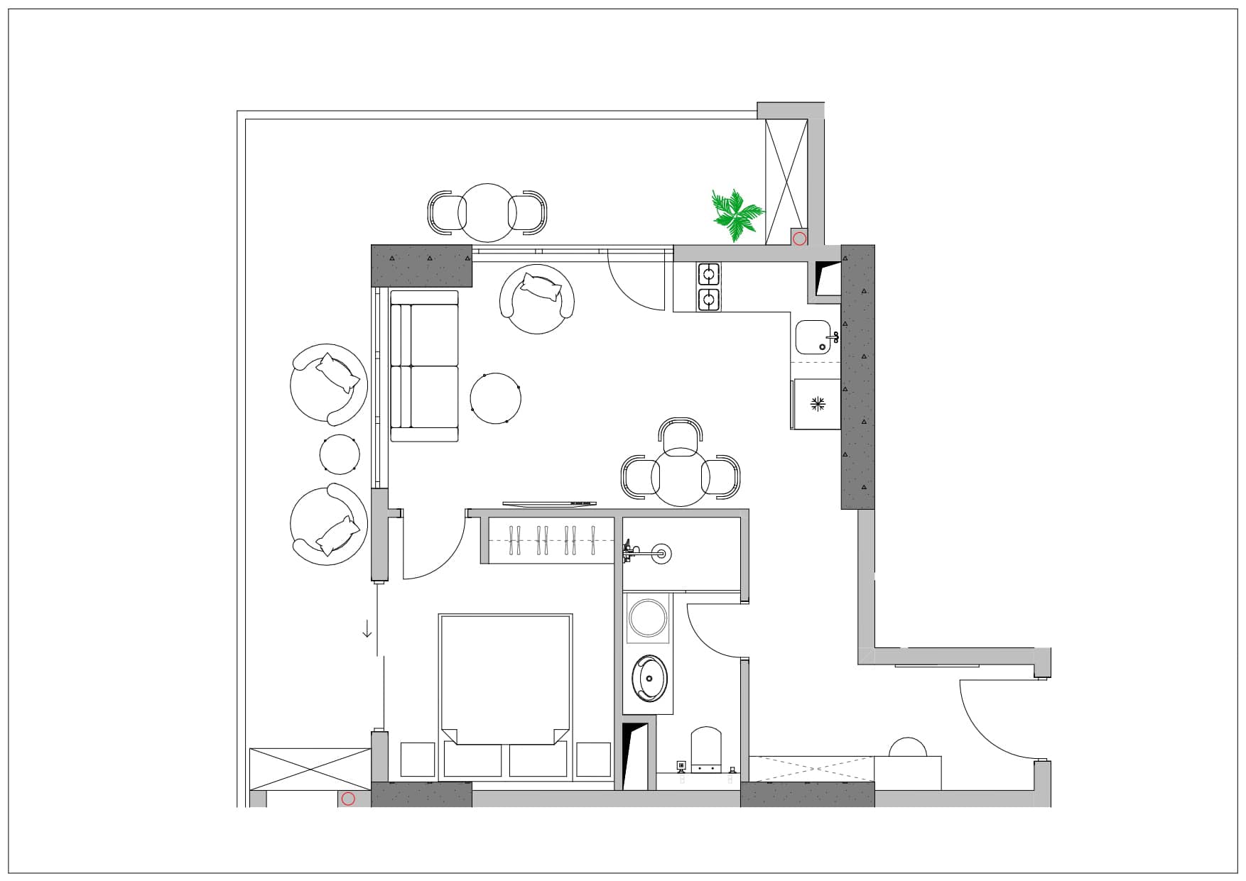 2-room, 62.4 m²