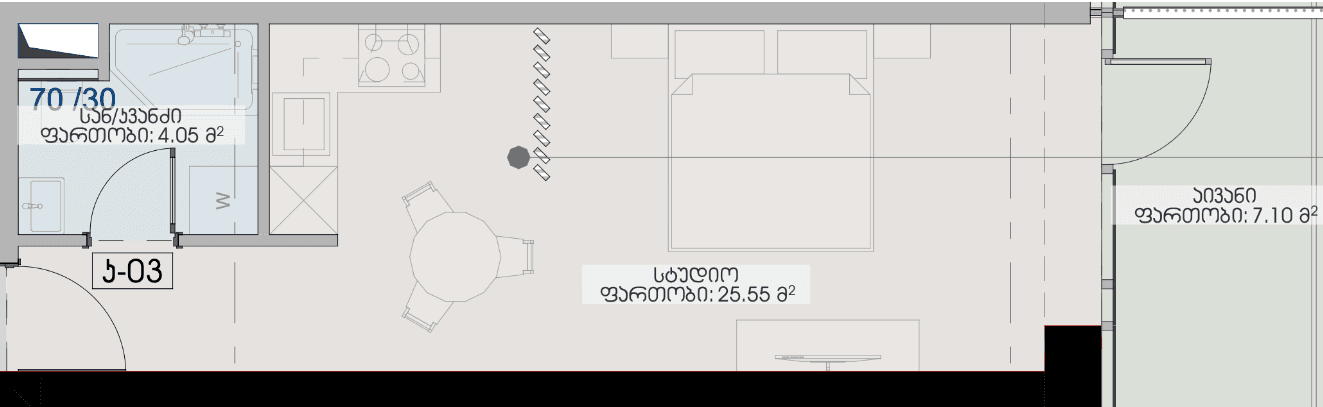 Студия, 36.7 м², этаж 11