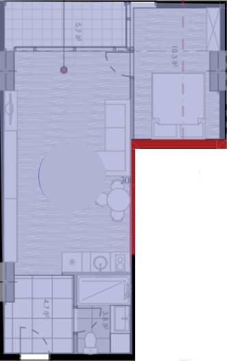 1-room, 52.1 m², Floor 11