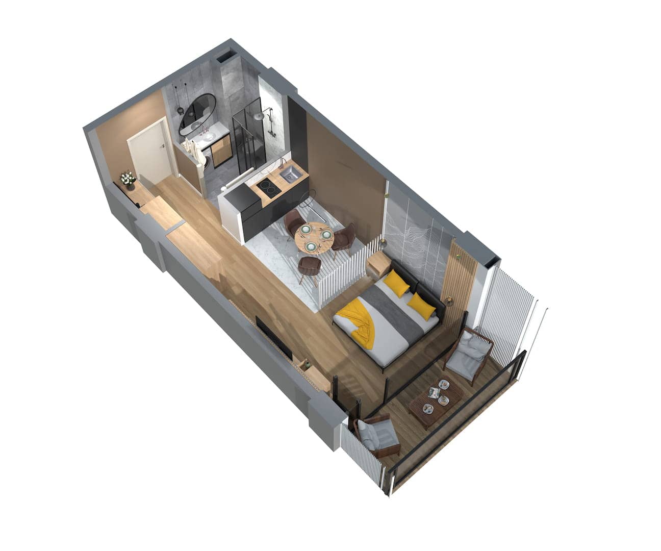 Studio, 36.6 m²