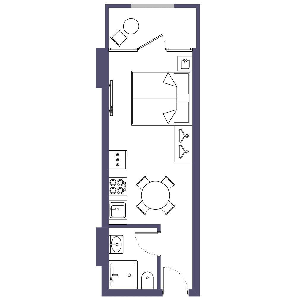 Studio, 25 m²