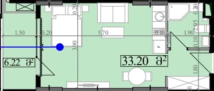 Студия, 39.42 м², 16 этаж в ЖК "Park Tower"