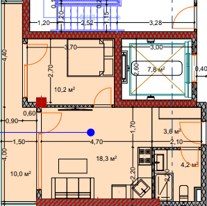 1-bedroom apartment, 48.1 m², 4 floor in "Lagoon Resort"