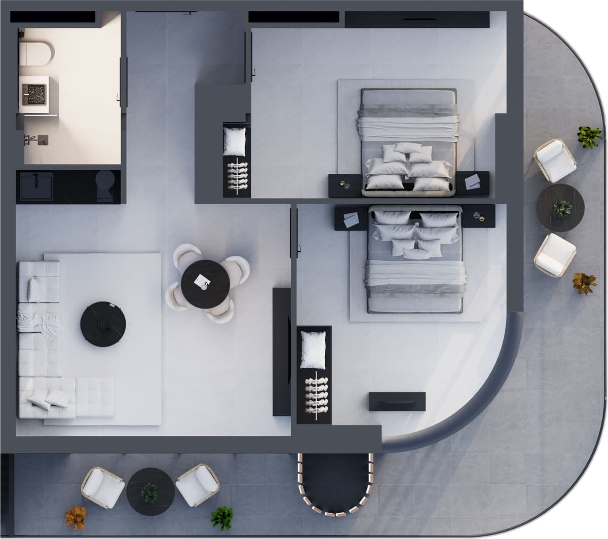 3-bedroom apartment, 93.1 m², 16 floor, Montemar in Batumi