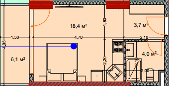 studio, 32.7 m², 2 floor in "Lagoon Resort"