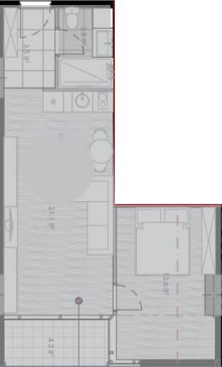 1-bedroom apartment, 47.6 m², 7 floor, Novotel Living in Batumi