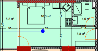 studio, 32.7 m², 2 floor in "Lagoon Resort"