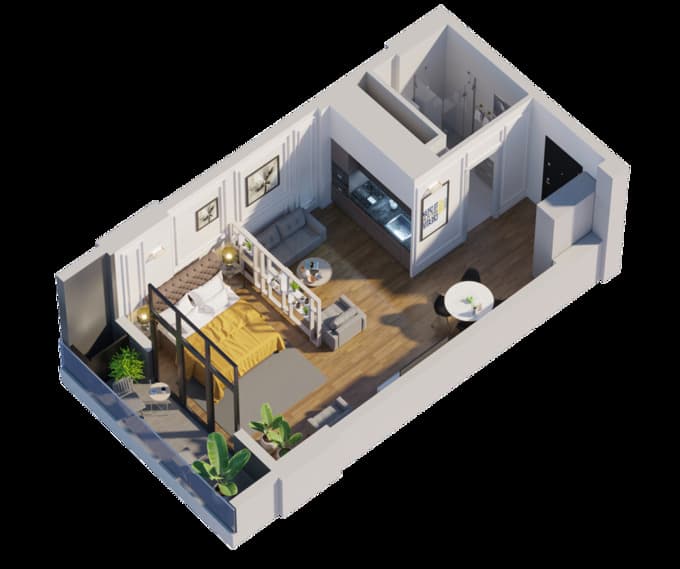 Студия, 36.18 м², 2 этаж в ЖК "GWG Batumi"