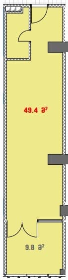 studio, 49.4 m², 4 floor in "White House"