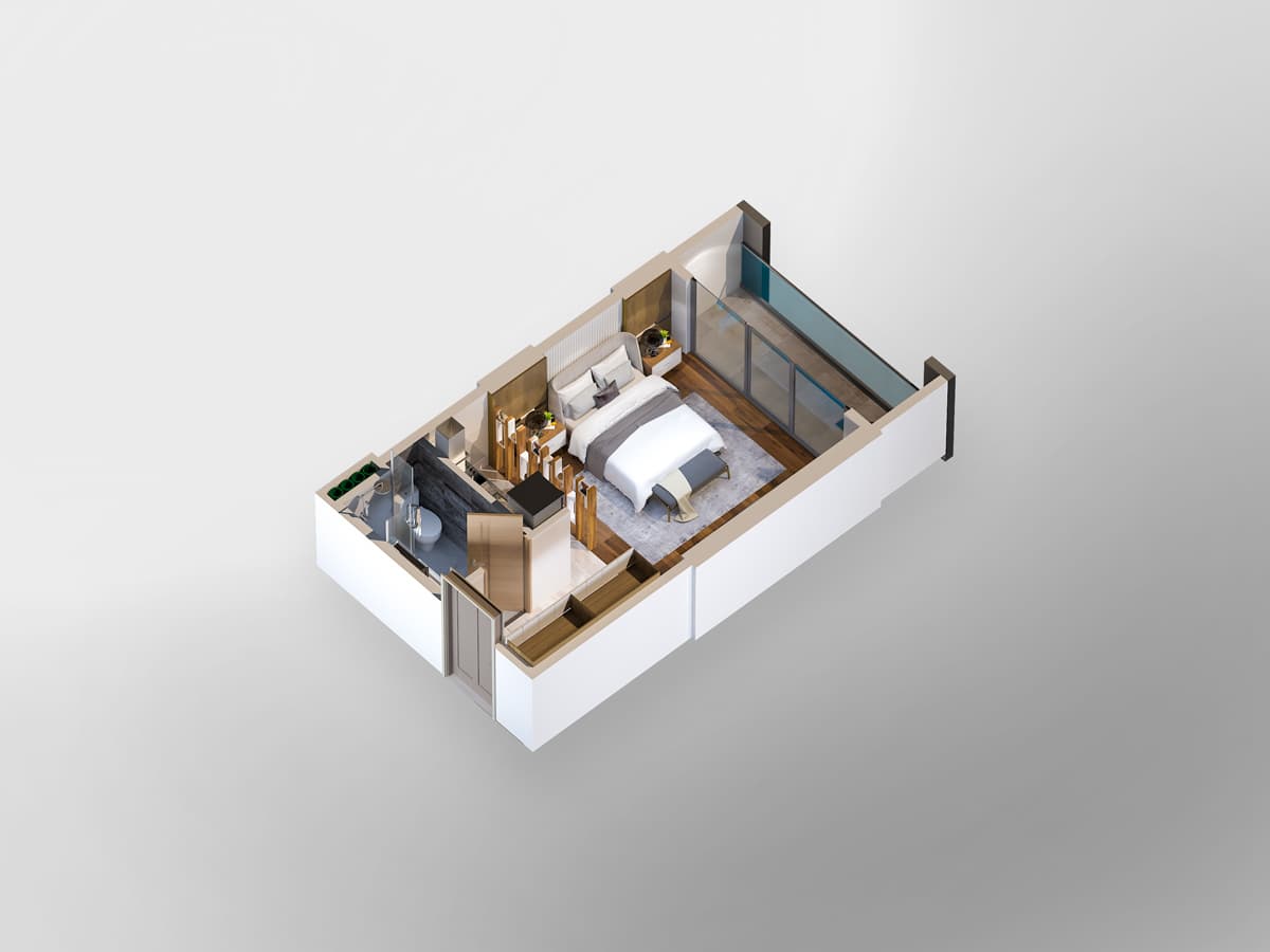 Студия, 42.95 м², 21 этаж в ЖК "LemonGarden Residence & Spa"