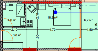 studio, 32.7 m², 2 floor in "Lagoon Resort"