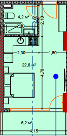 studio, 34.2 m², 6 floor, Lagoon Resort in Batumi