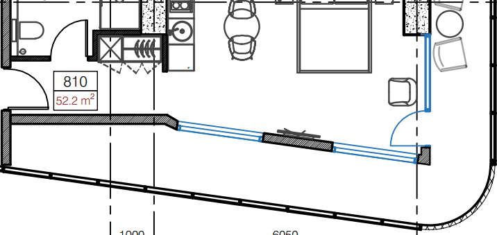 studio, 31.6 m², 8 floor in "Cube"