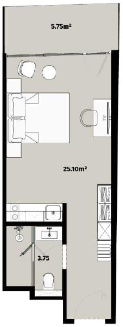 studio, 34.6 m², 46 floor in "Alliance Centropolis"