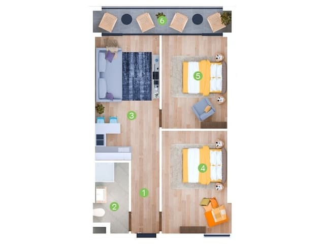 3-комнатная квартира, 64.7 м², 20 этаж в ЖК "Terrassa Batumi"